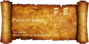 Patócs Bogát névjegykártya